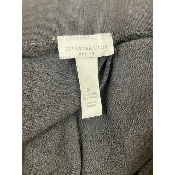 NWT Relaxed by Charter Club Black Yoga Pants Cropped w/pockets Size Petite Large - Picture 10 of 11